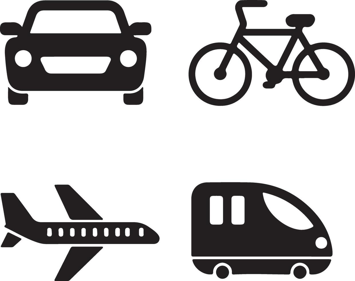 A set of silhouette image of transportation vehicle vector