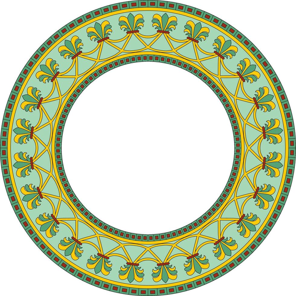 round colored national persian ornament. Circle, frame, border ethnic pattern of Iranian civilization. vector