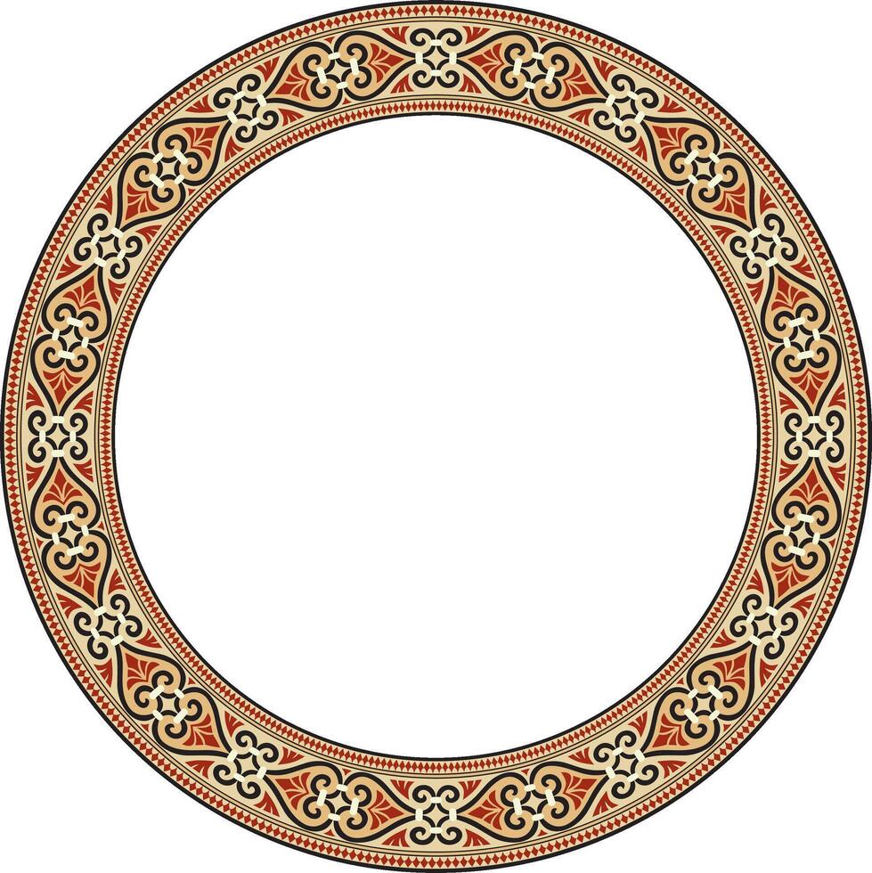 colored round ornament ring of ancient Greece. Classic pattern frame border Roman Empire. vector