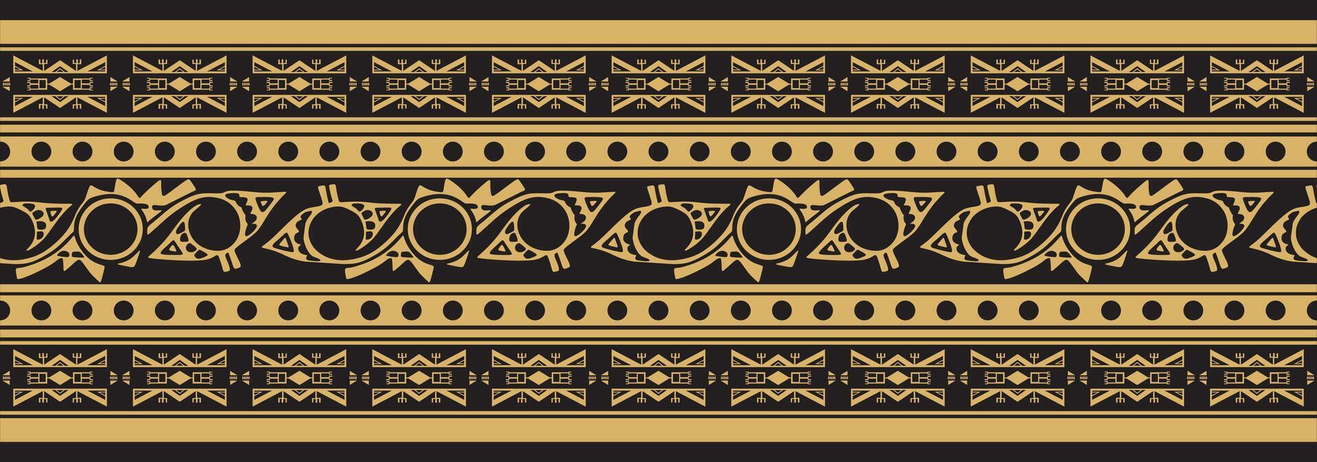 golden seamless Indian patterns. National seamless ornaments, borders, frames. colored decorations of the peoples of South America, Maya, Inca, Aztecs. Print for fabric, paper, textile and clothing. vector