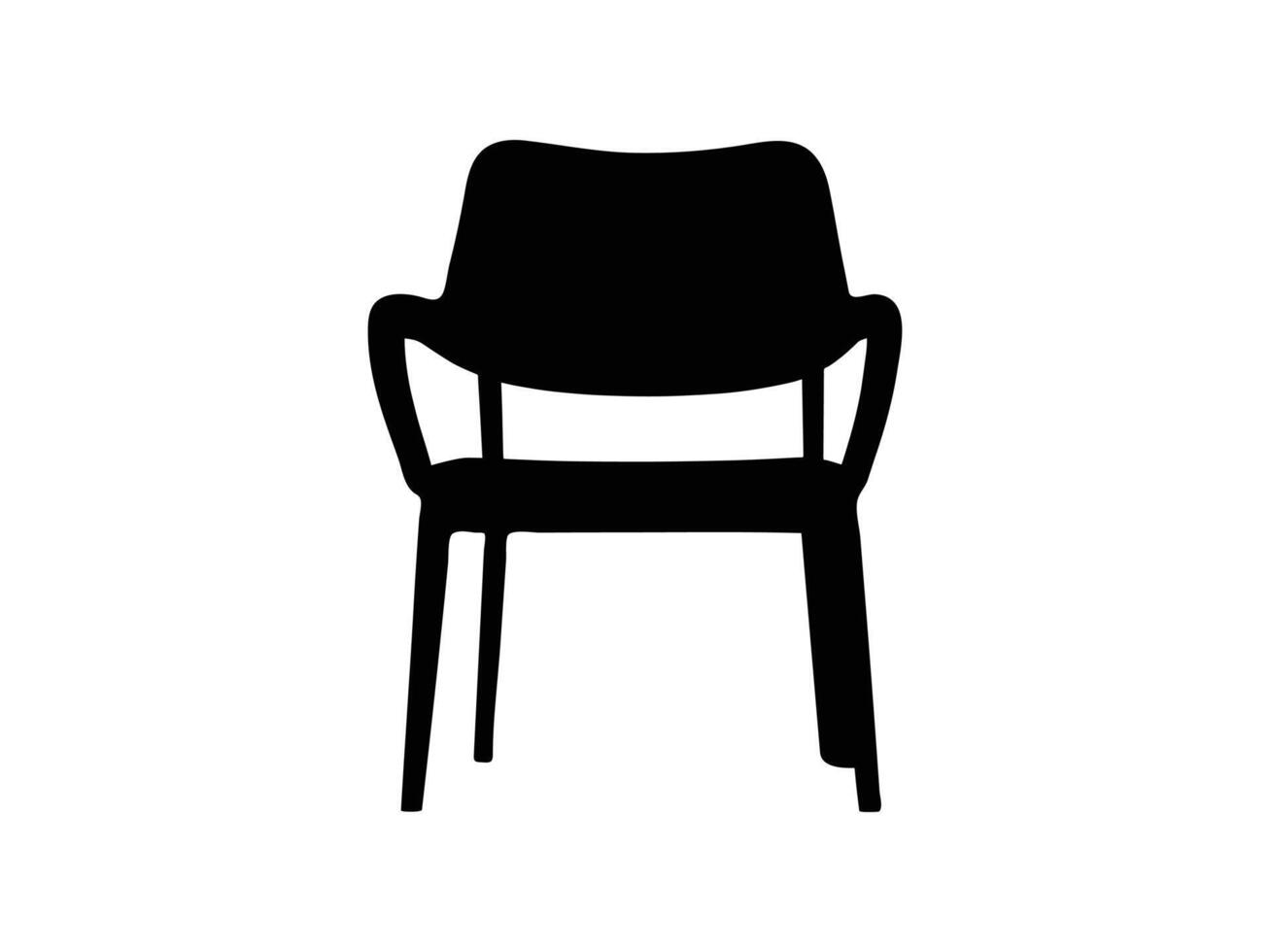 Chair silhouette isolated white background. vector