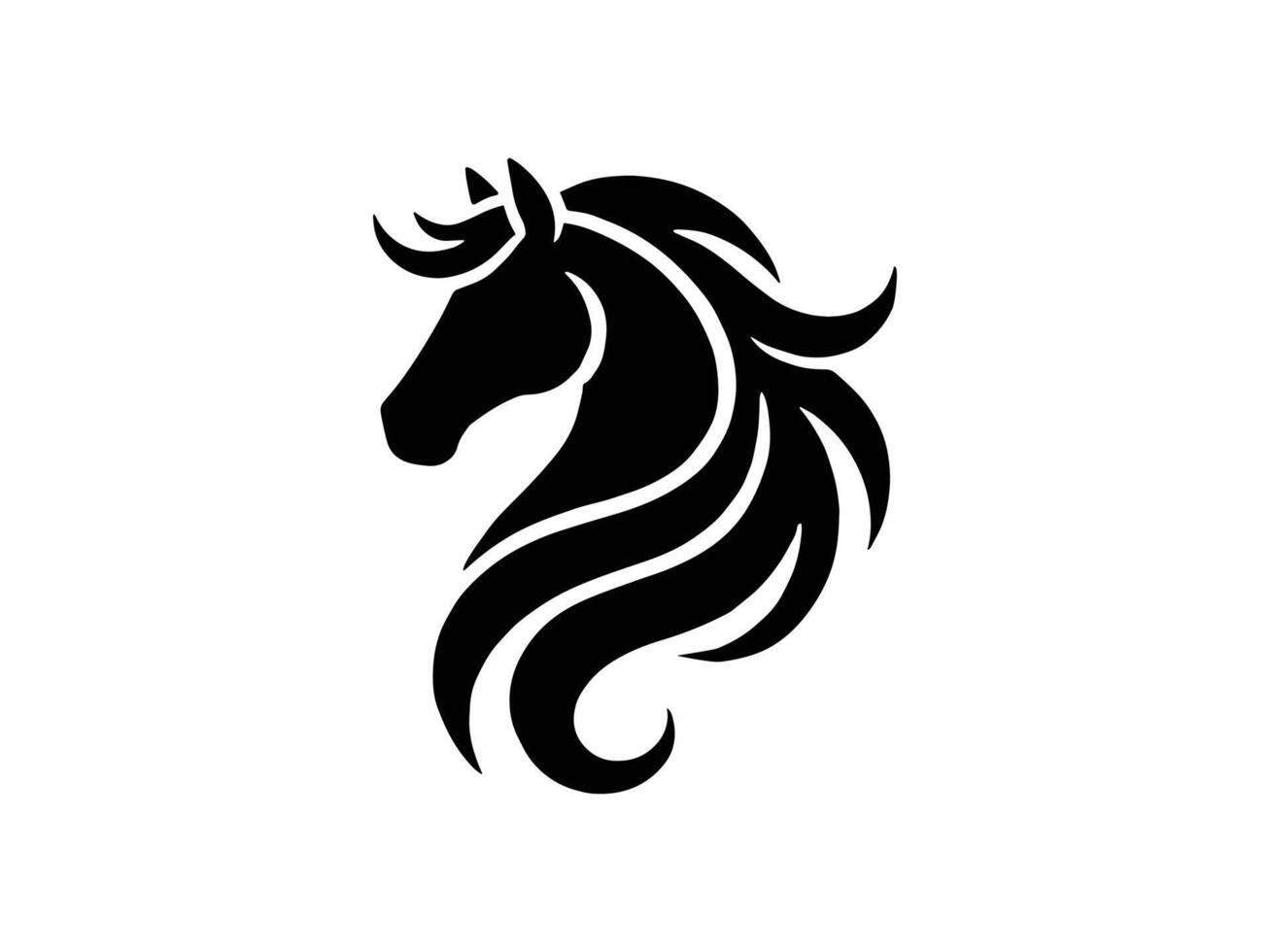 Elegant Black Horse Head Logo Design vector