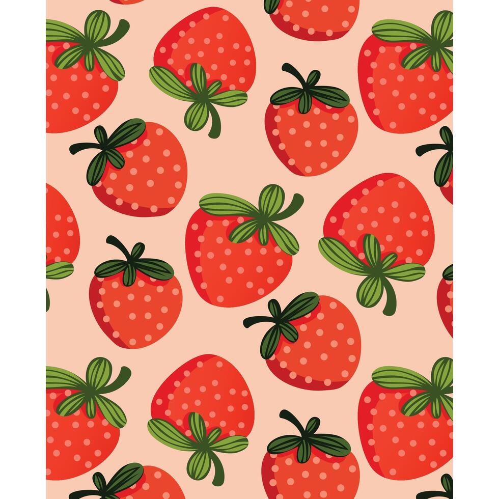 Pink pattern with strawberries. Strawberries. graphics in flat style vector