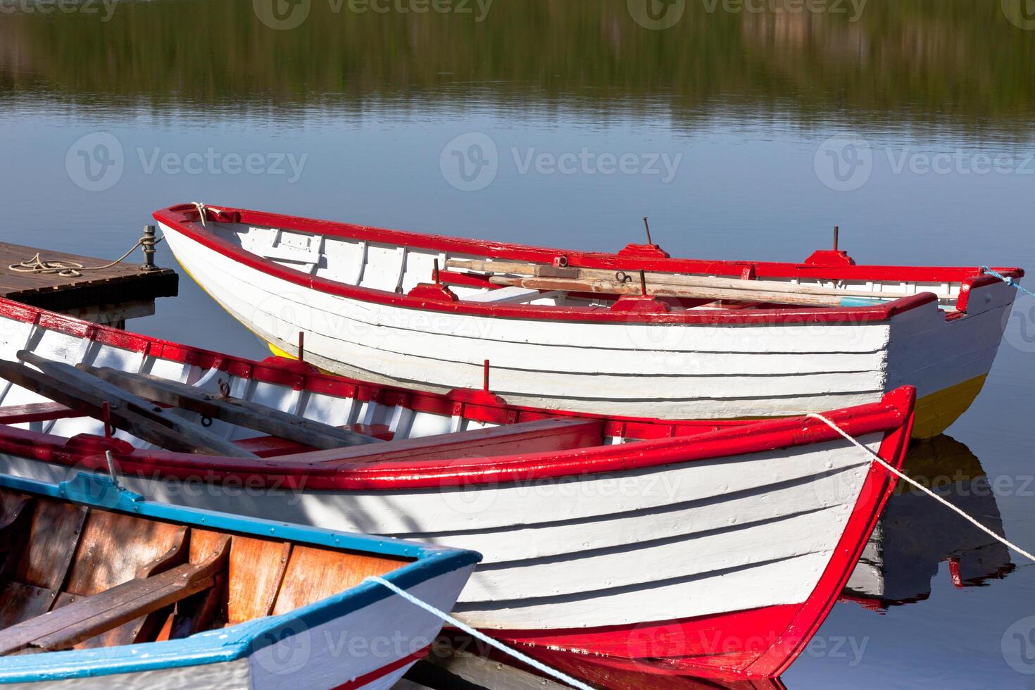 Floating Bright Wooden Boats photo