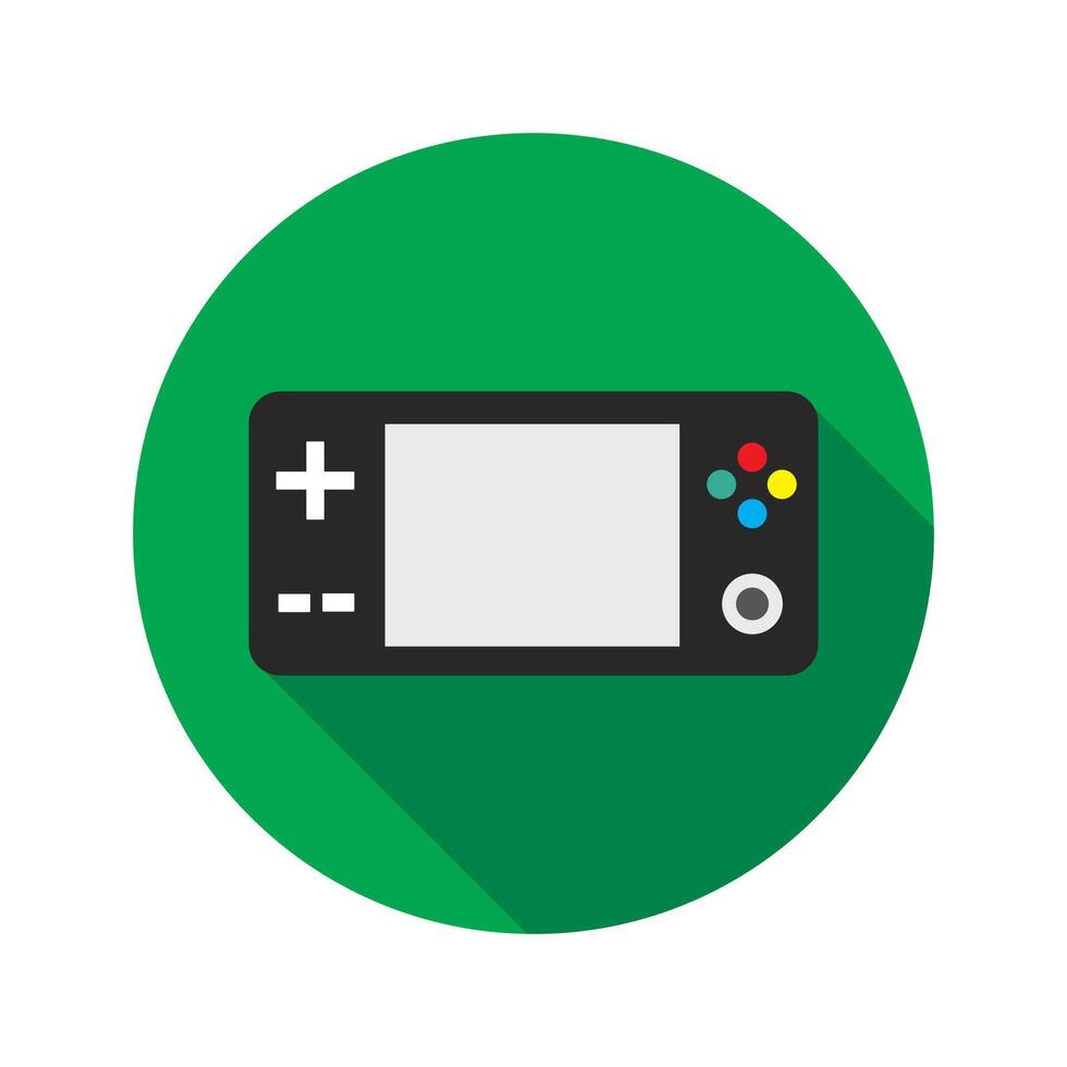 Joystick flat icon on green background illustration. Flat design. vector