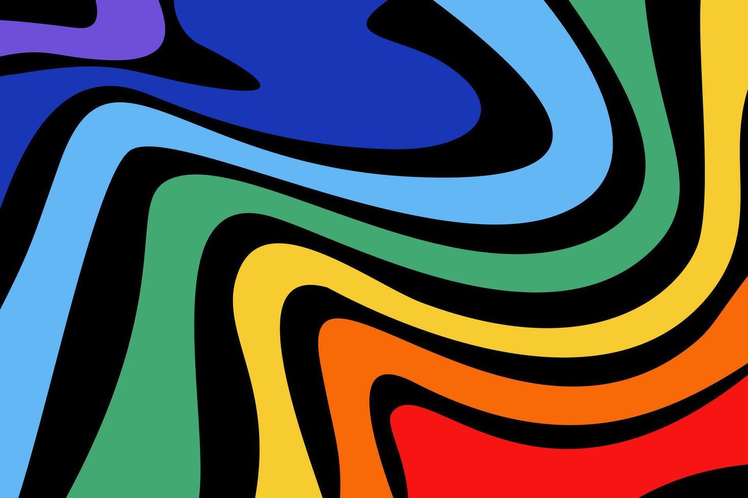 Dynamic Rainbow wave abstract design with bold and vibrant color pattern. vector