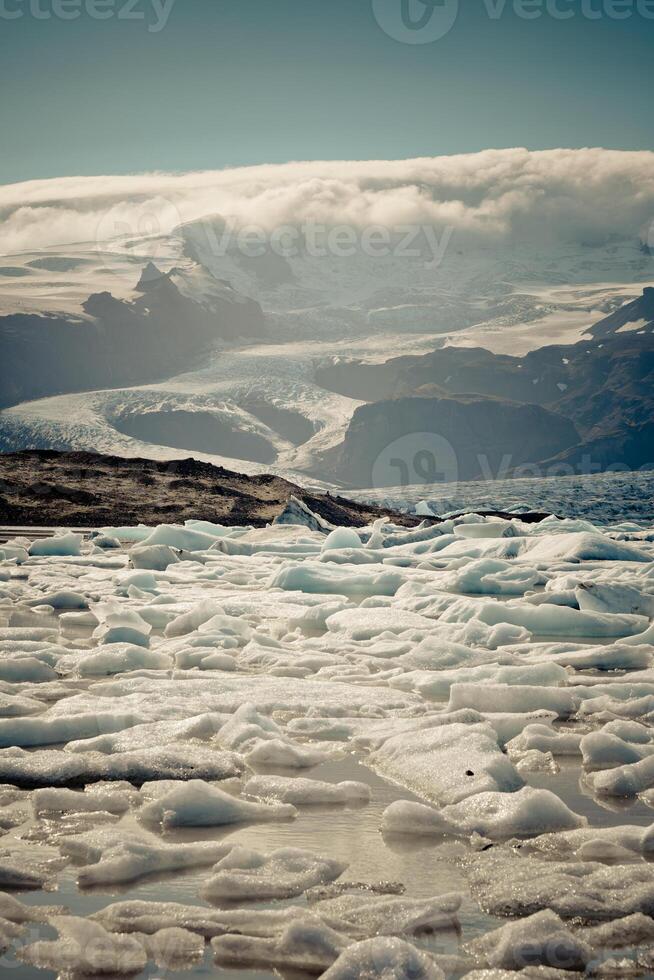 Jokulsarlon Glacier Lagoon in Vatnajokull National Park, Iceland photo