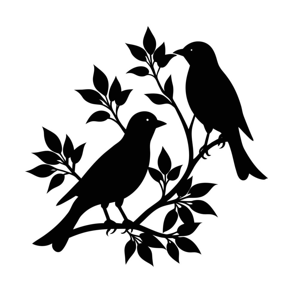 Couple bird silhouette art design vector