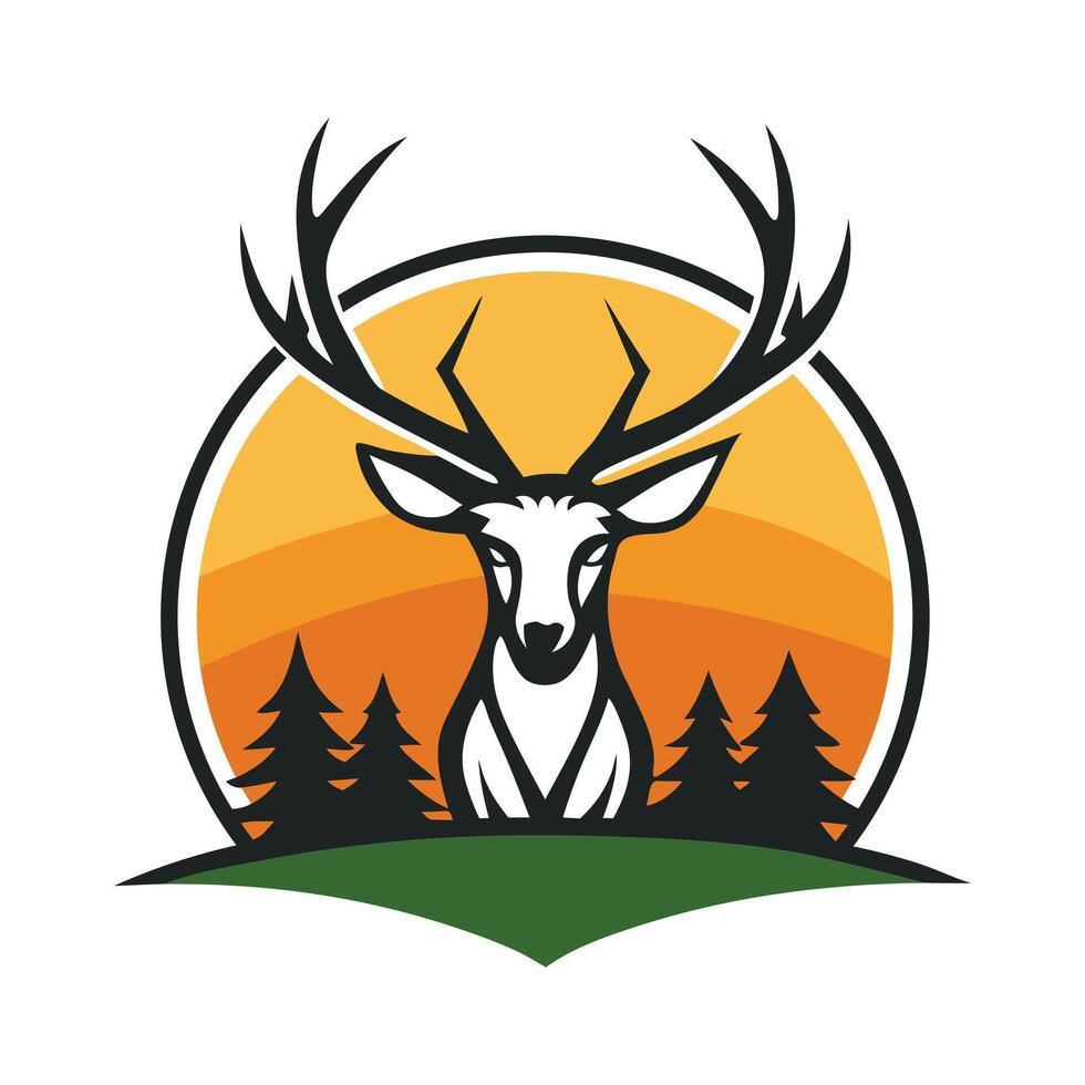 A logo illustration of a cute deer for t-shirt design. vector
