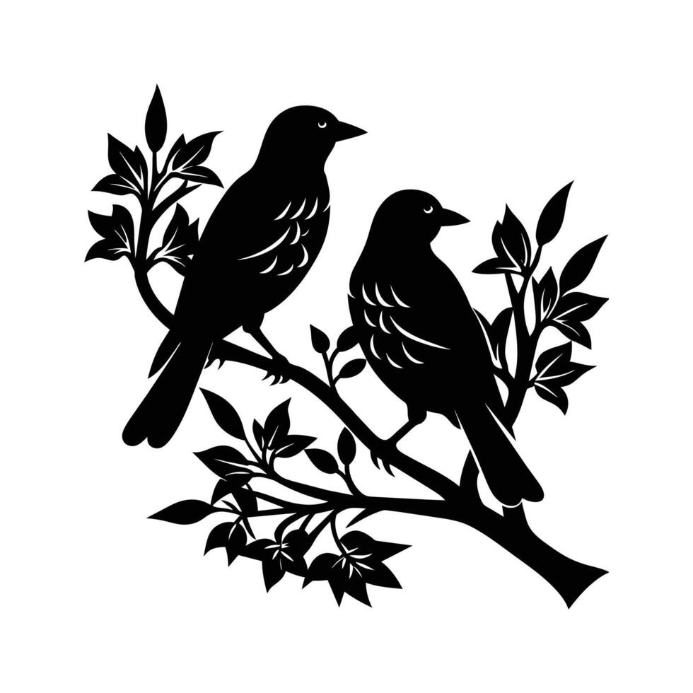 Couple bird art illustration vector