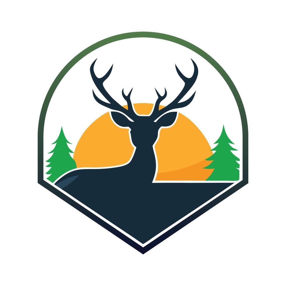 A t-shirt design featuring a cute deer logo illustration. vector