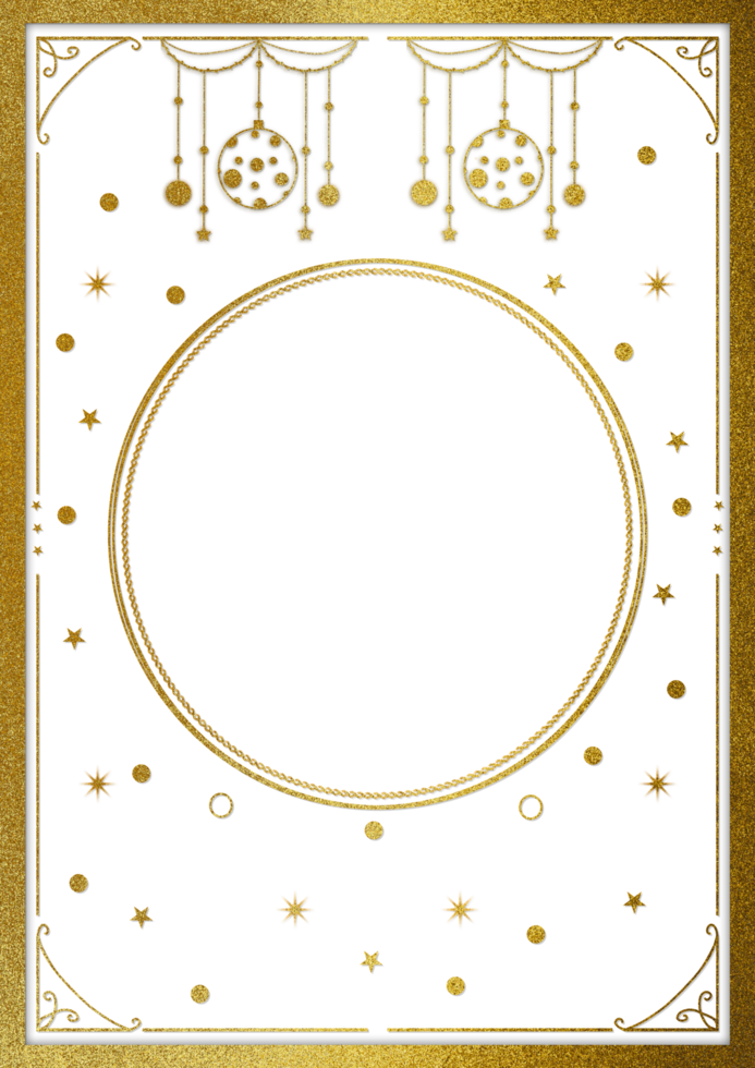 A gold star frame with a Transparent Background png