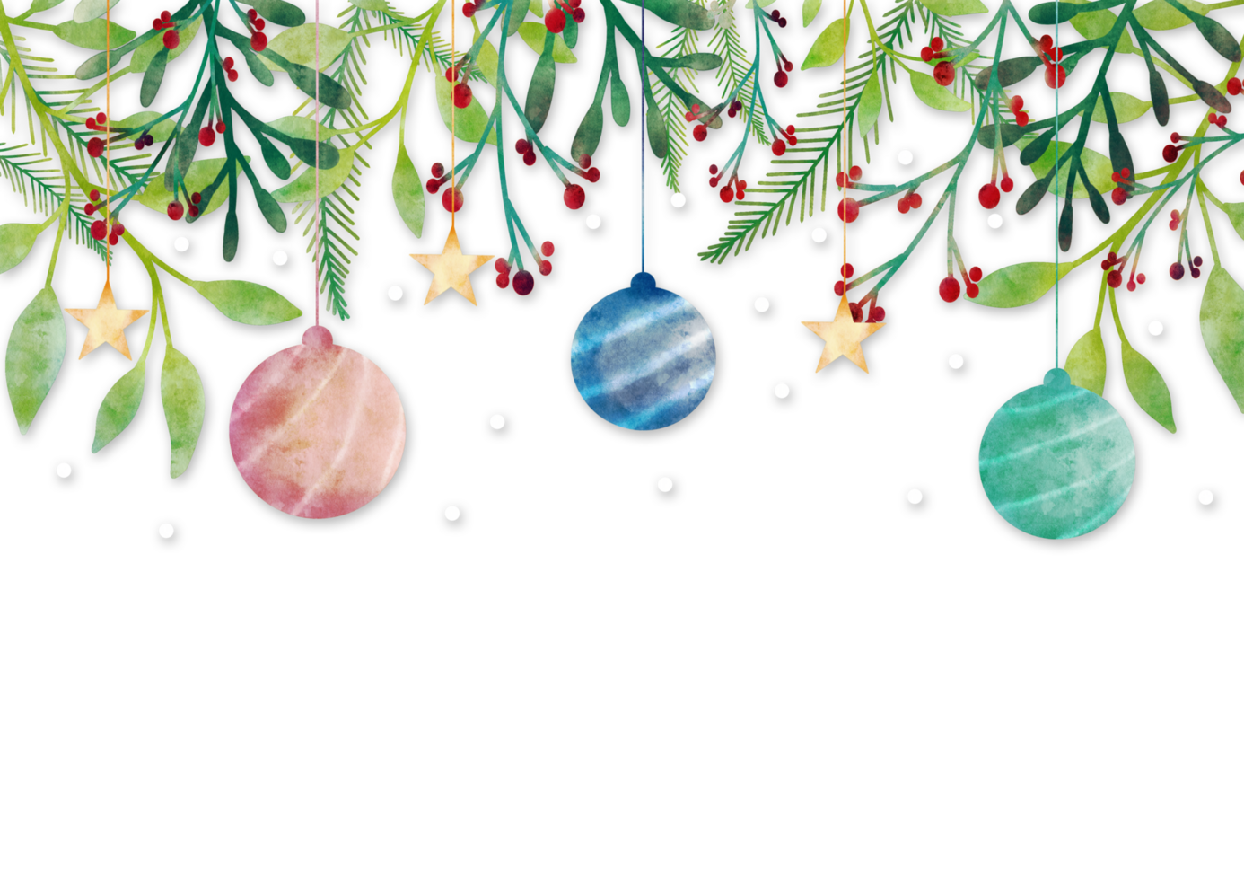 Christmas decorations branches on a Transparent background png