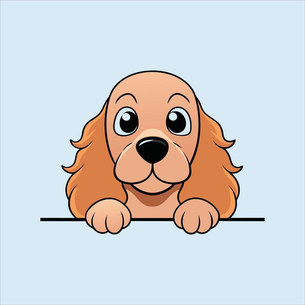 Australian Shepherd Dog Peeking Face vector