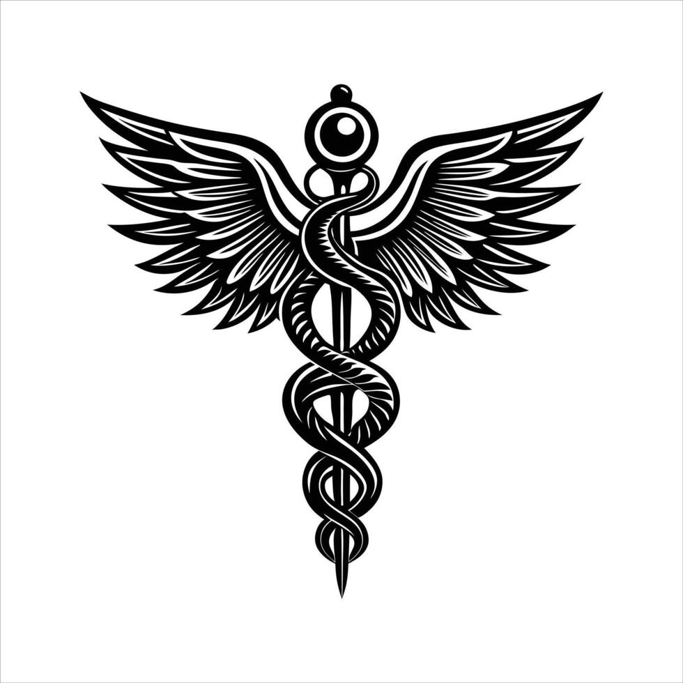 Medical Caduceus Icon Design vector