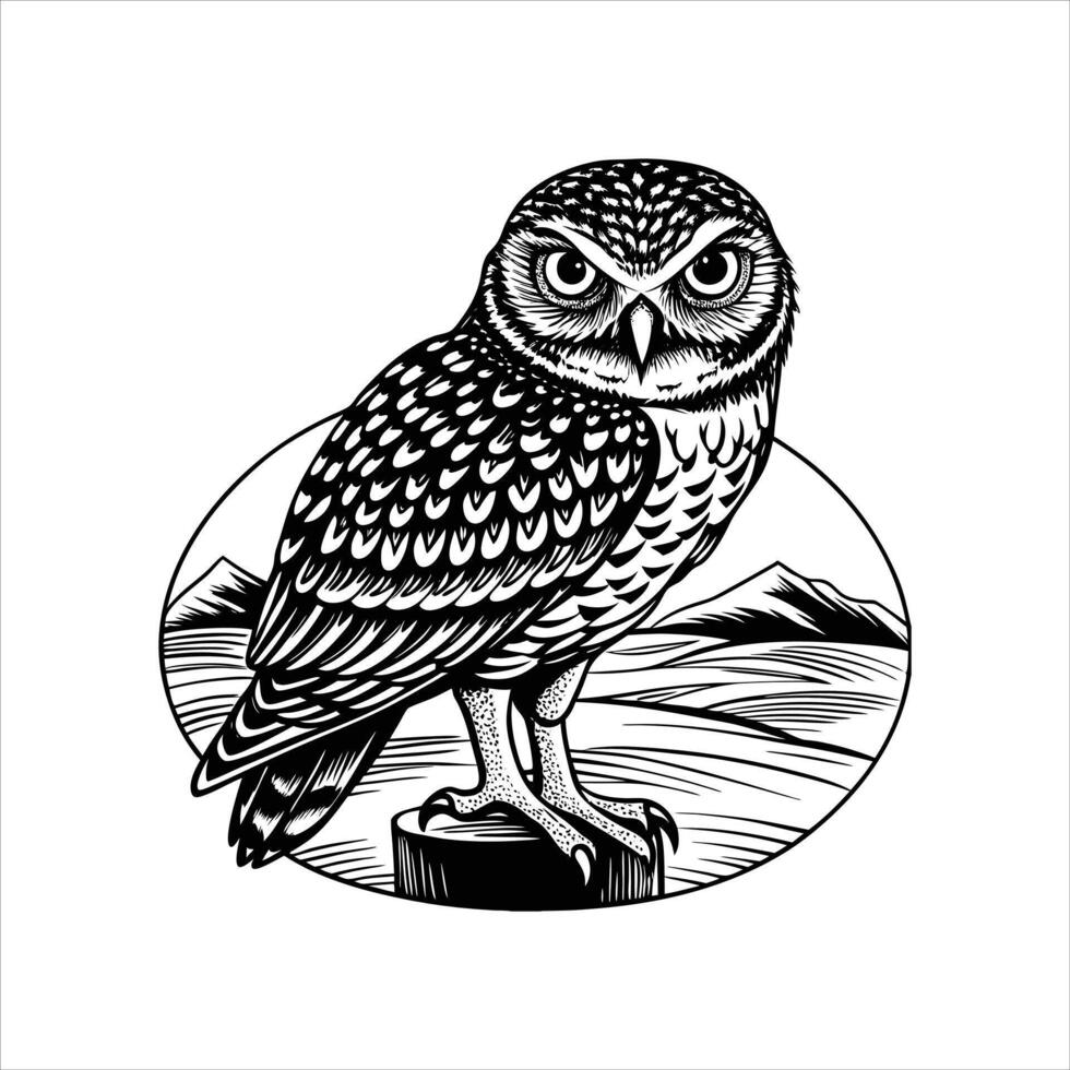 Striking Eurasian Eagle Owl vector