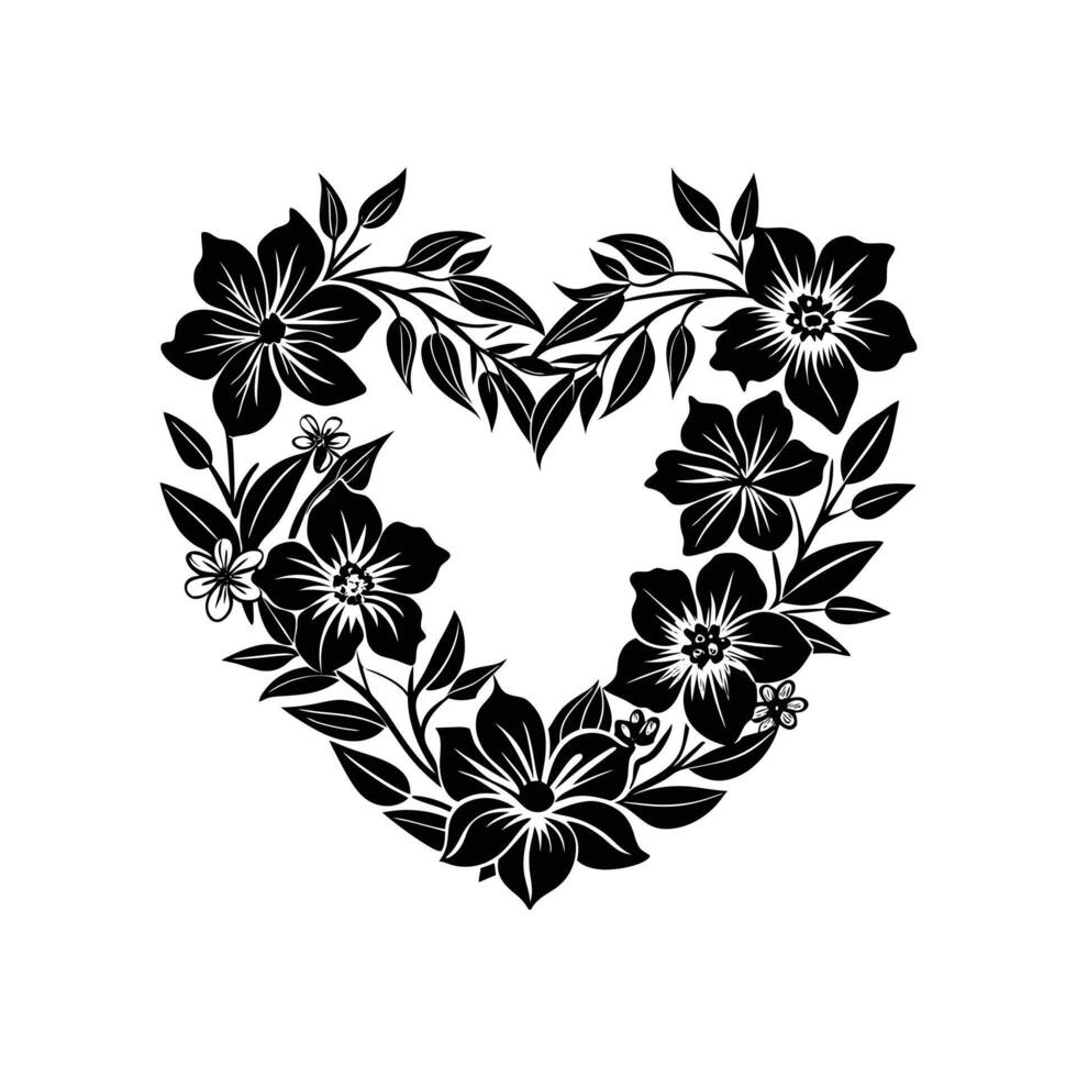 Heart shape flower vector