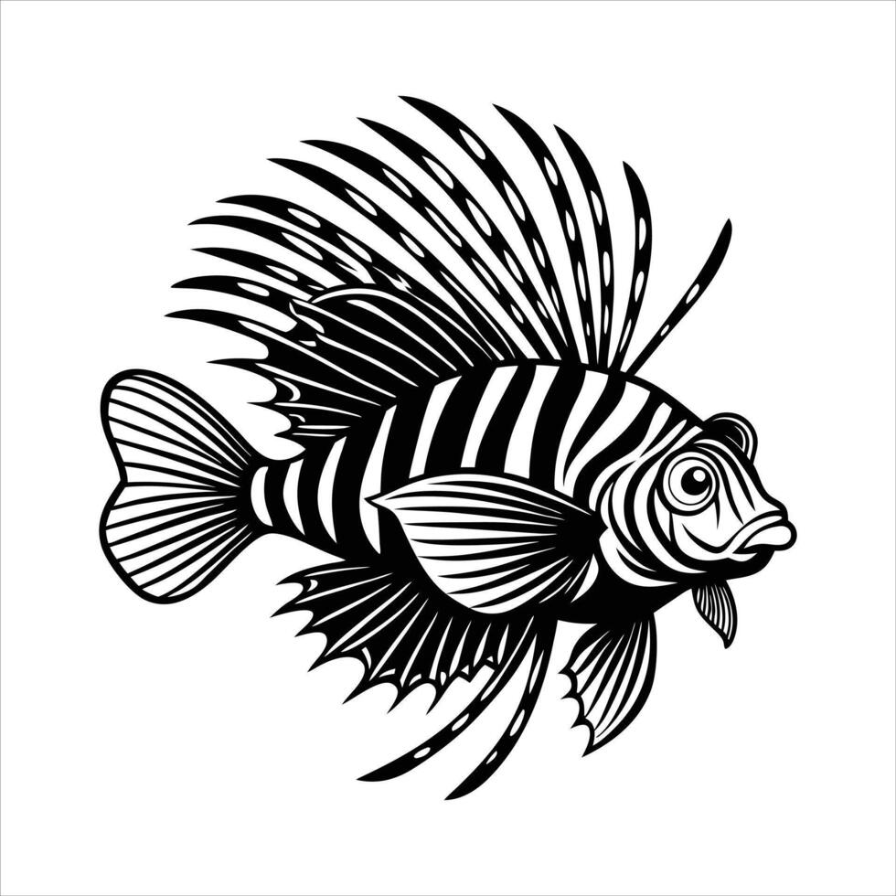 Detailed Lionfish Illustration vector