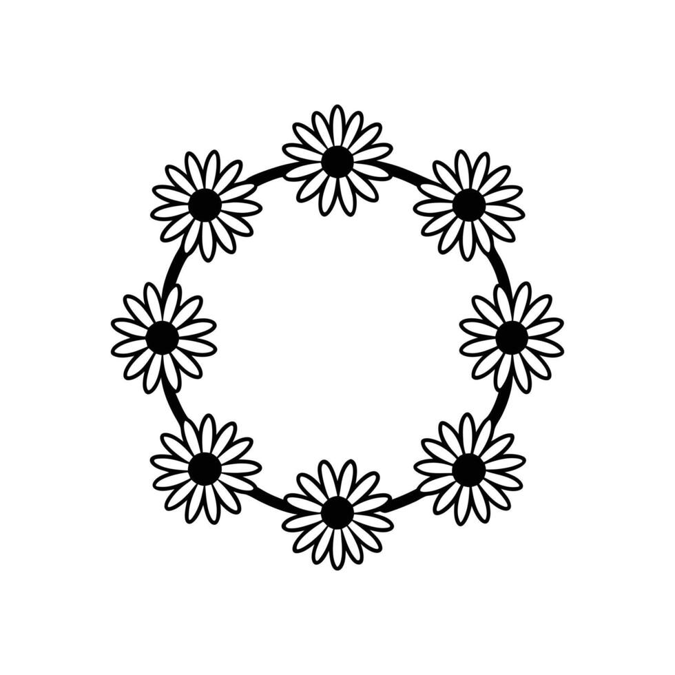 Nature-Inspired Flower Border vector