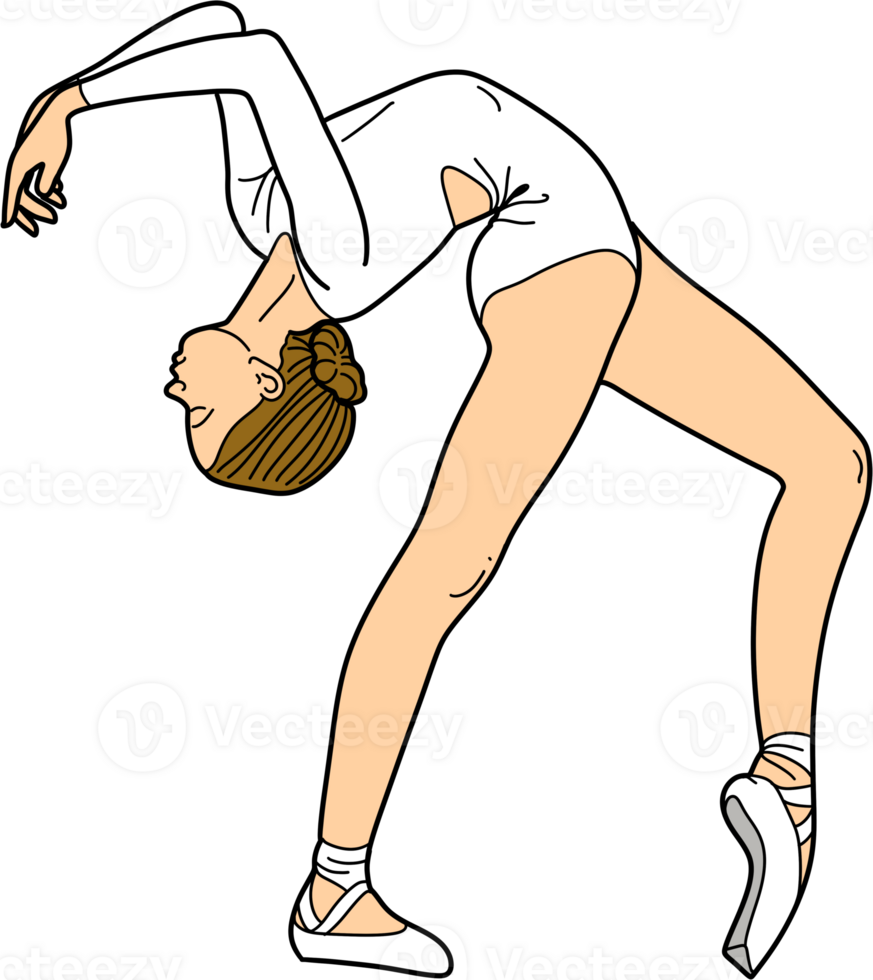a Female Ballet Dancer doing Stretching Exercise png