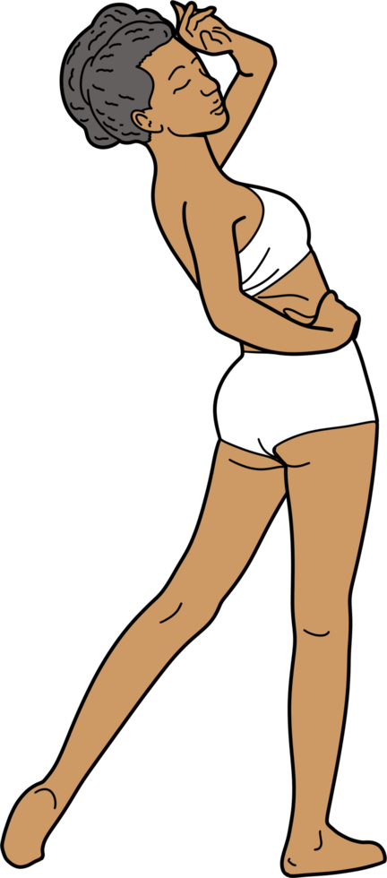 an African-American woman in a white tank top png