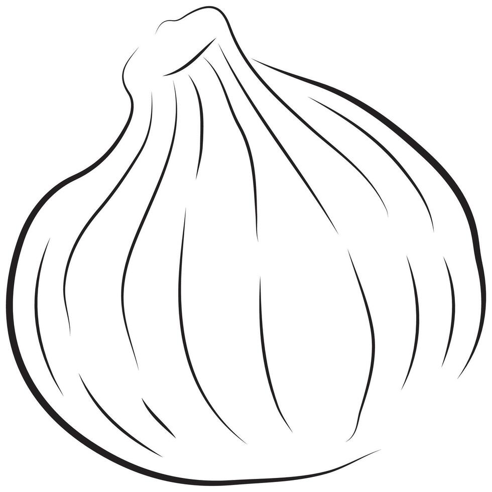 food logo, namely a round khinkali drawn with original contours in the style of line art vector