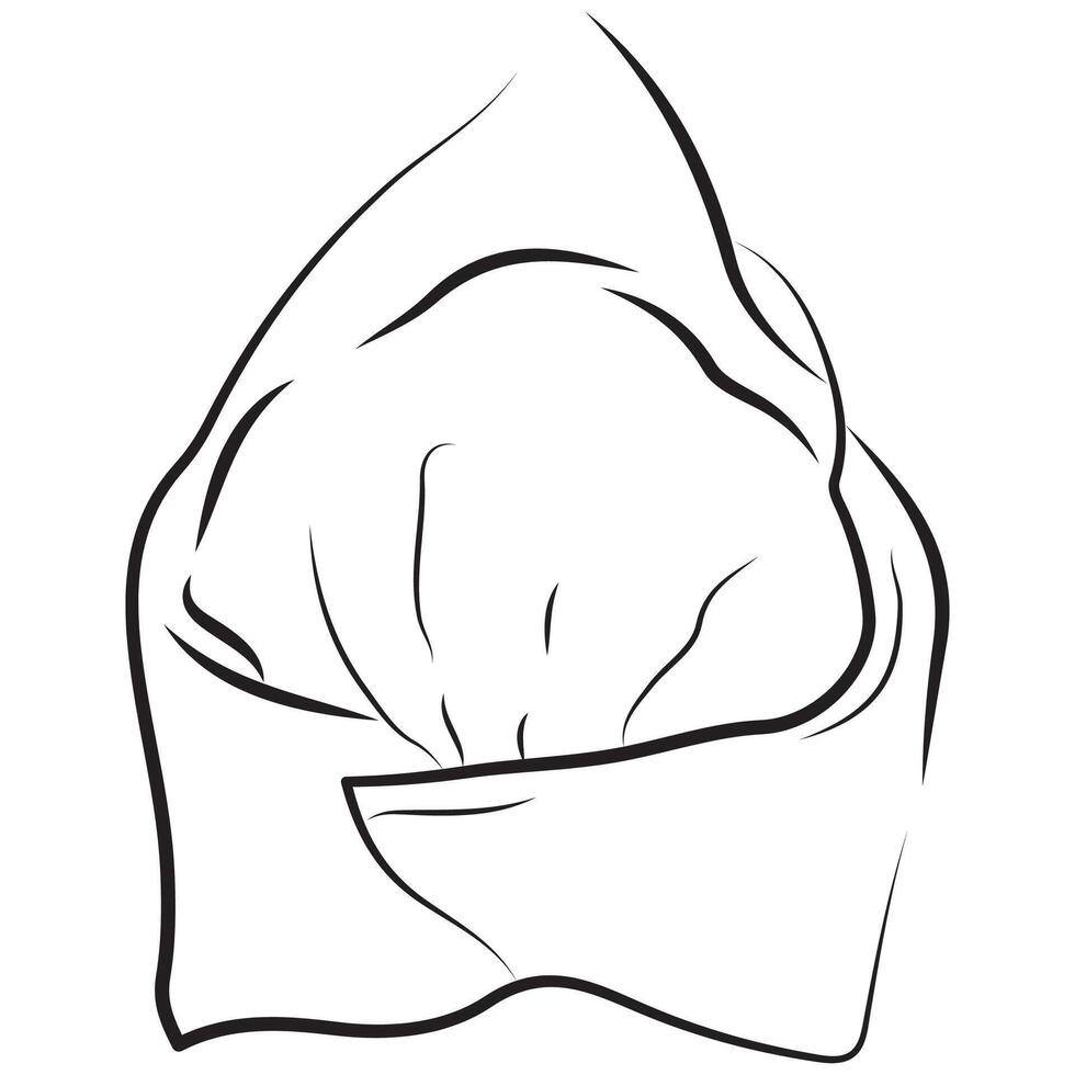 food logo, namely ravioli in the form of an envelope drawn with original contours in the style of line art vector