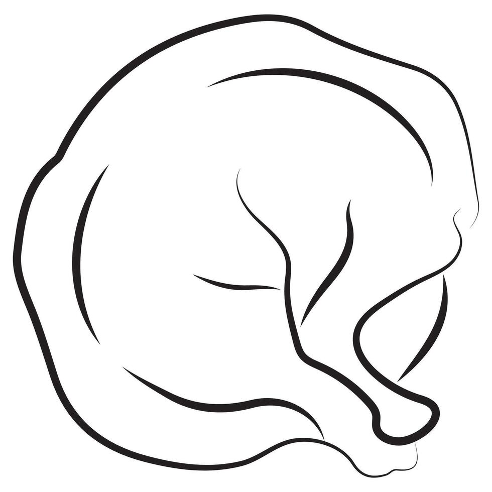 food logo, namely dumplings with filling, drawn with original contours in the style of line art vector