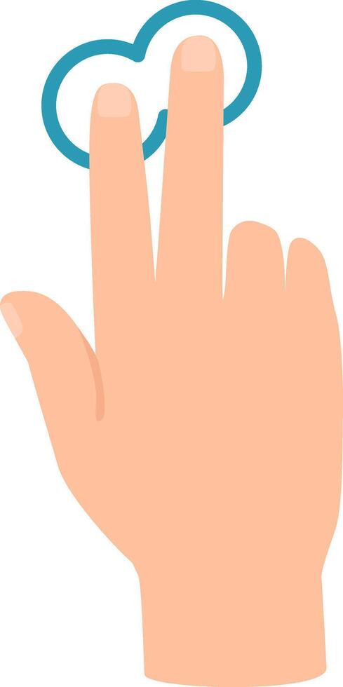Two fingers pinching outwards on a touchscreen, zooming in on content, demonstrating a common gesture for expanding or enlarging digital elements vector