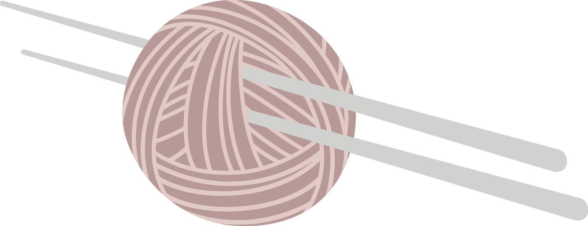 Knitting needles are skillfully maneuvering through a ball of yarn, creating a cozy and handmade craft, perfect for winter warmth and hobbies vector