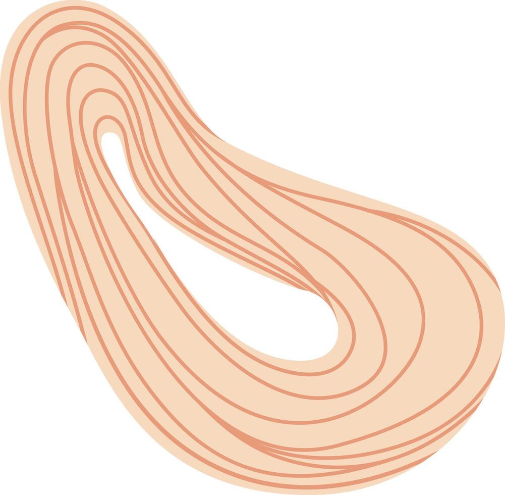 Pastel pink abstract shape with flowing lines creating a dynamic and modern design, suitable for backgrounds, posters, and various graphic design projects vector