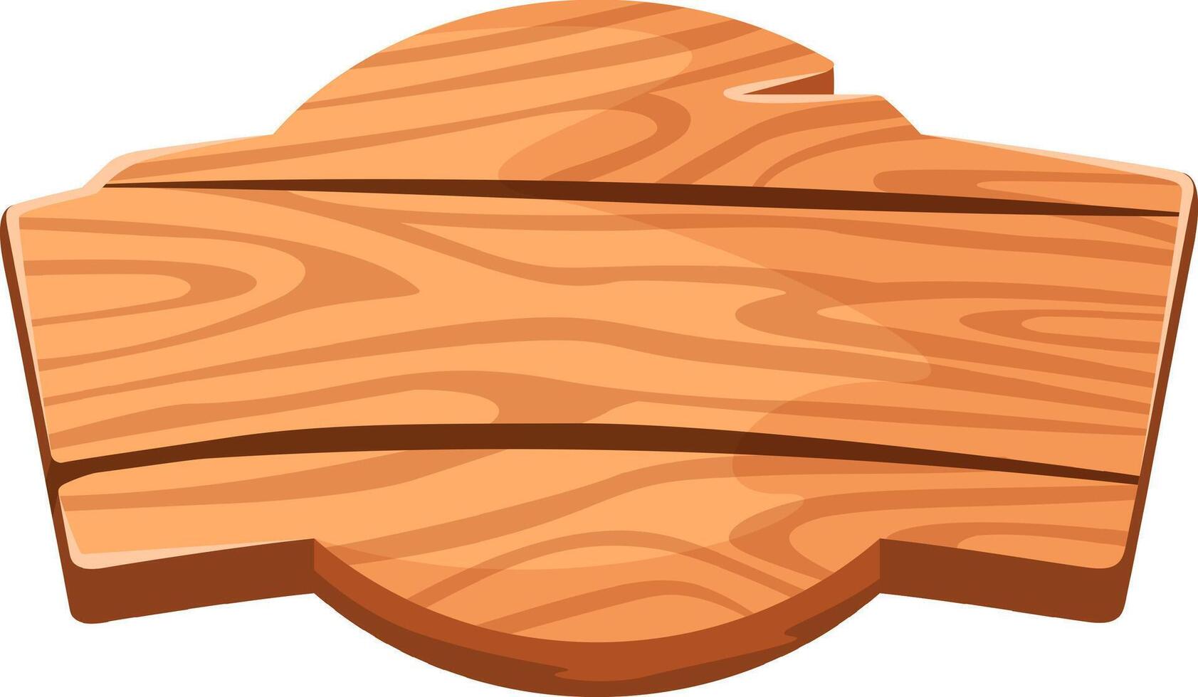 Light brown wooden sign displaying natural wood grain and knots, providing ample space for customization, isolated against a clean white background for easy integration vector