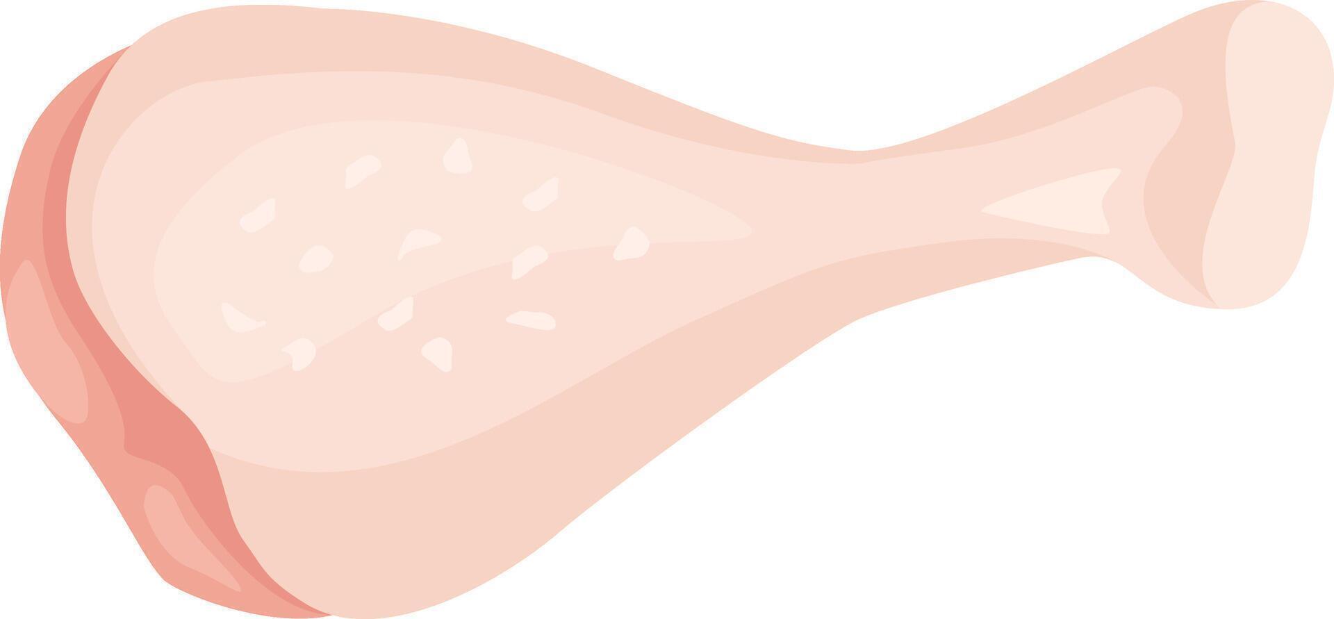 Single raw chicken leg quarter isolated on white background, ideal for representing poultry products, healthy eating habits or cooking recipes vector