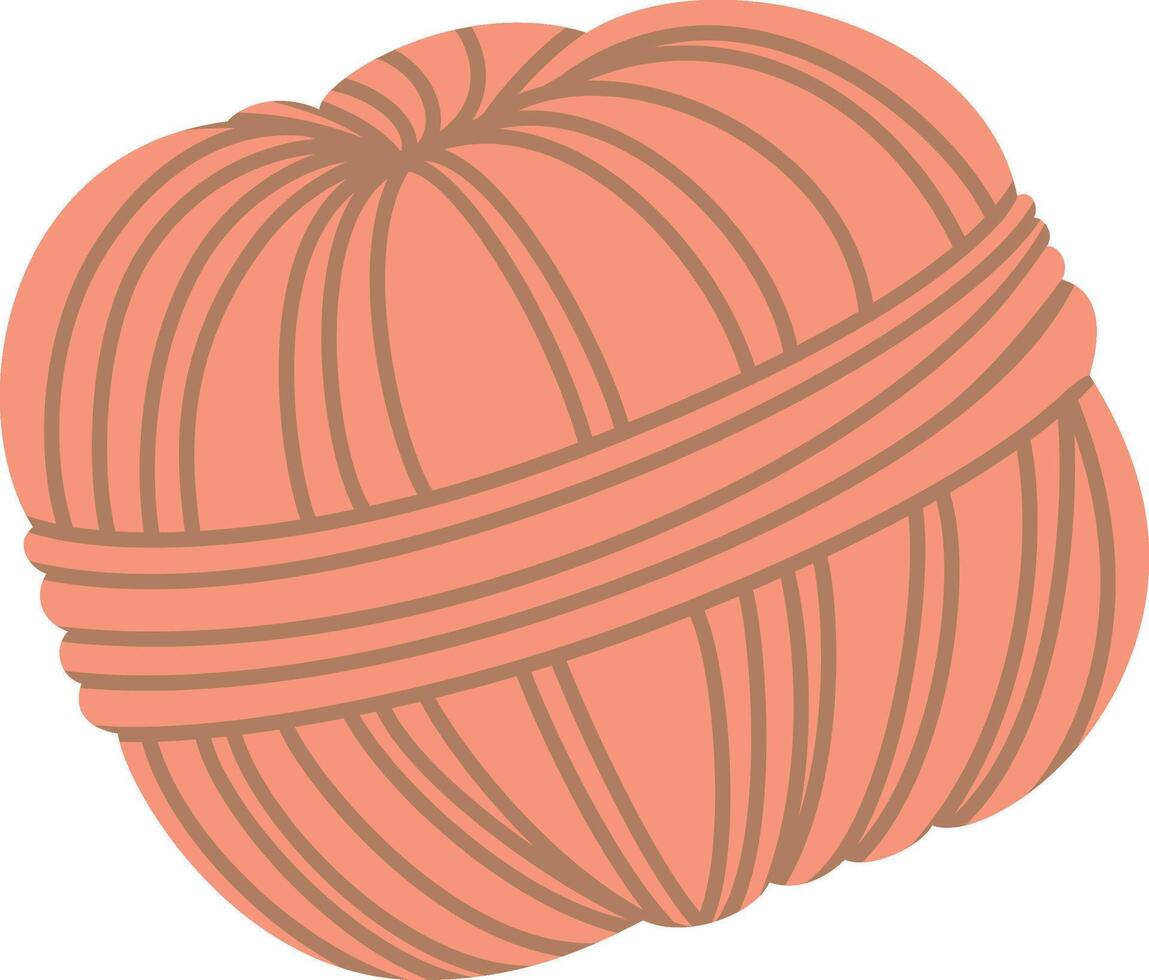 Pink ball of yarn wrapped in soft brown string, isolated against a white background, waiting for a skilled knitter or crocheter to begin crafting cozy handmade creations vector