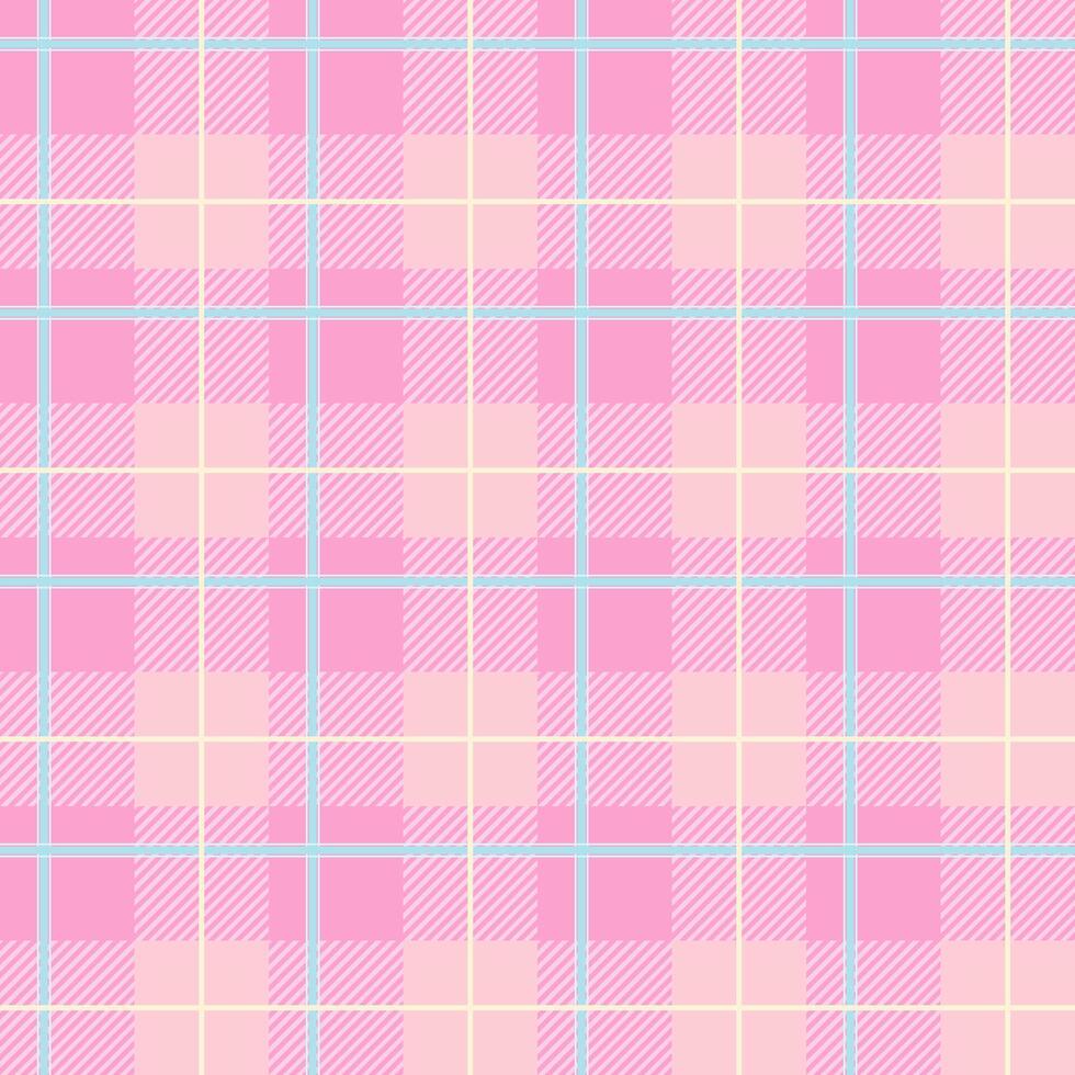 Pink Valentine tartan gingham cute and lovely background, seamless pattern for textile, fabric, fashion and gift. vector
