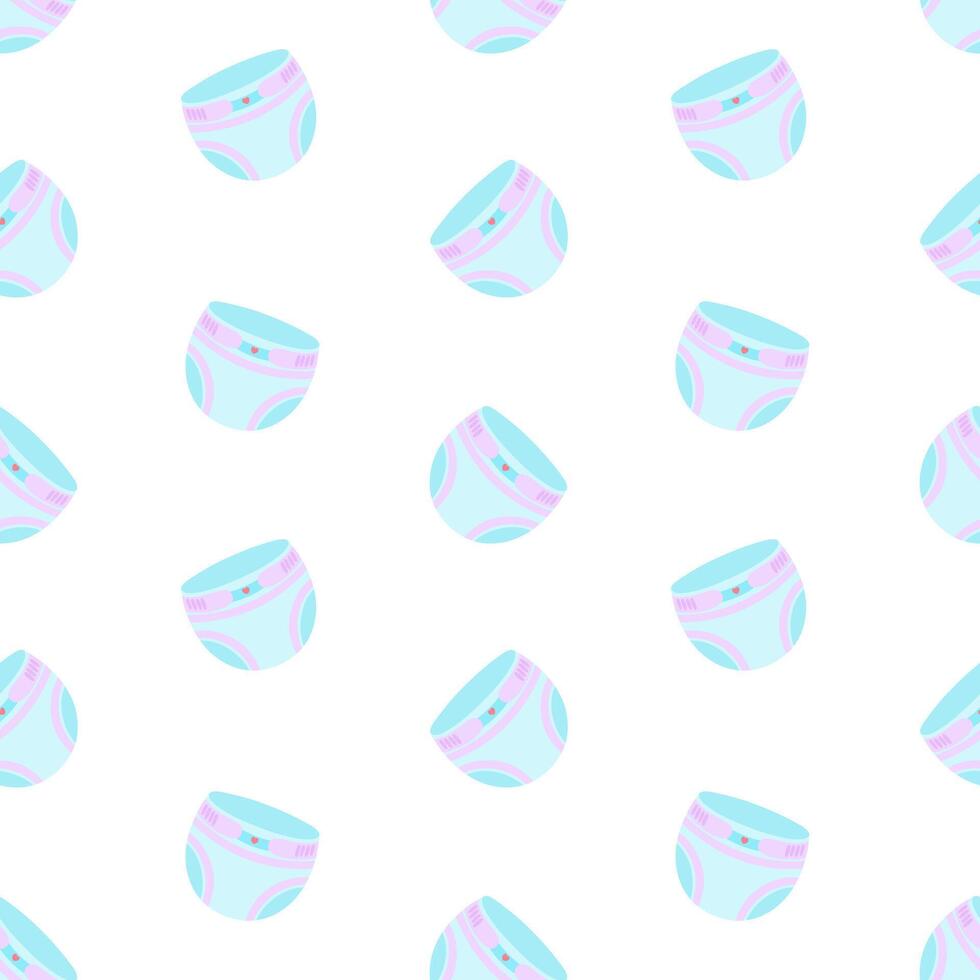 Mint diapers seamless pattern. Diaper angles, diaper changing. Background, print, backdrop vector