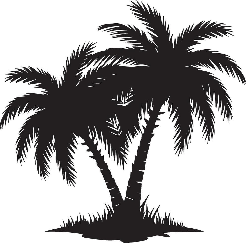 Tropical Palm Tree Silhouette Minimalist Art vector
