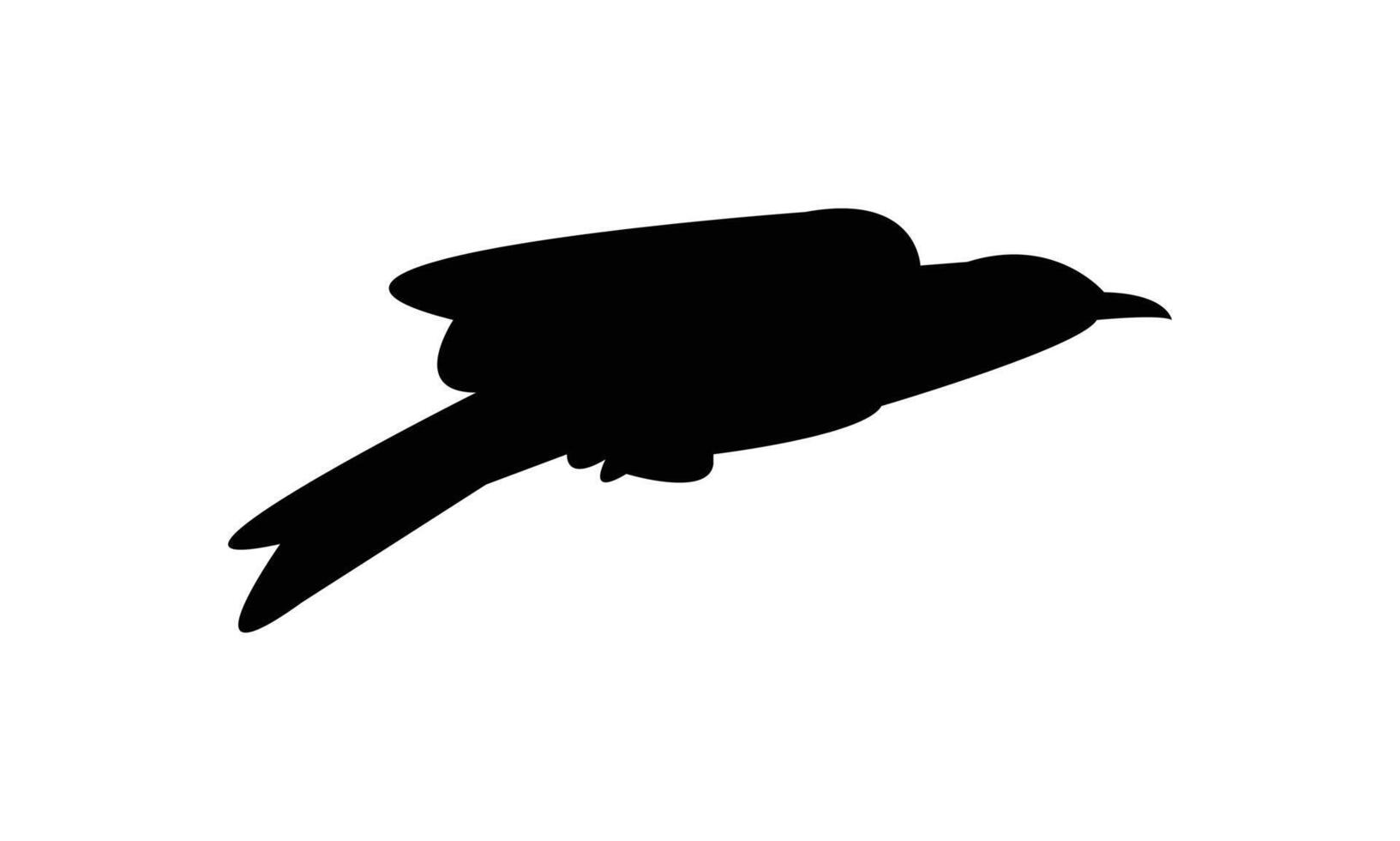 Flying Longclaw Bird Black Silhouette vector