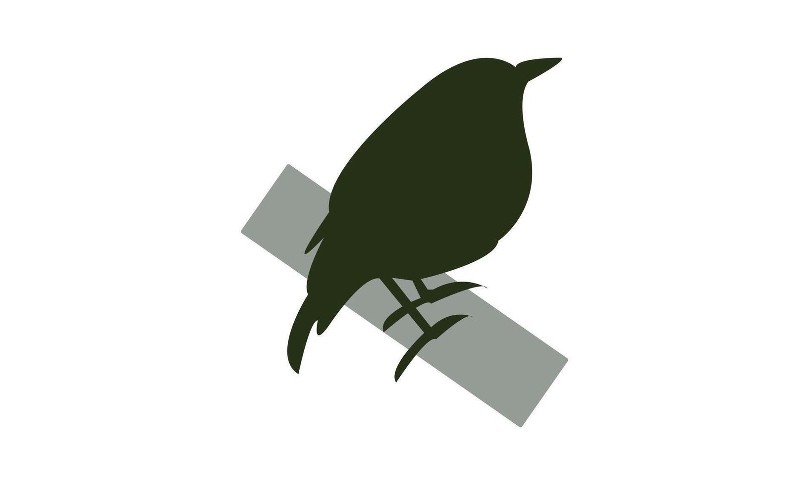 Slaty Flycatcher Black Silhouette Design vector