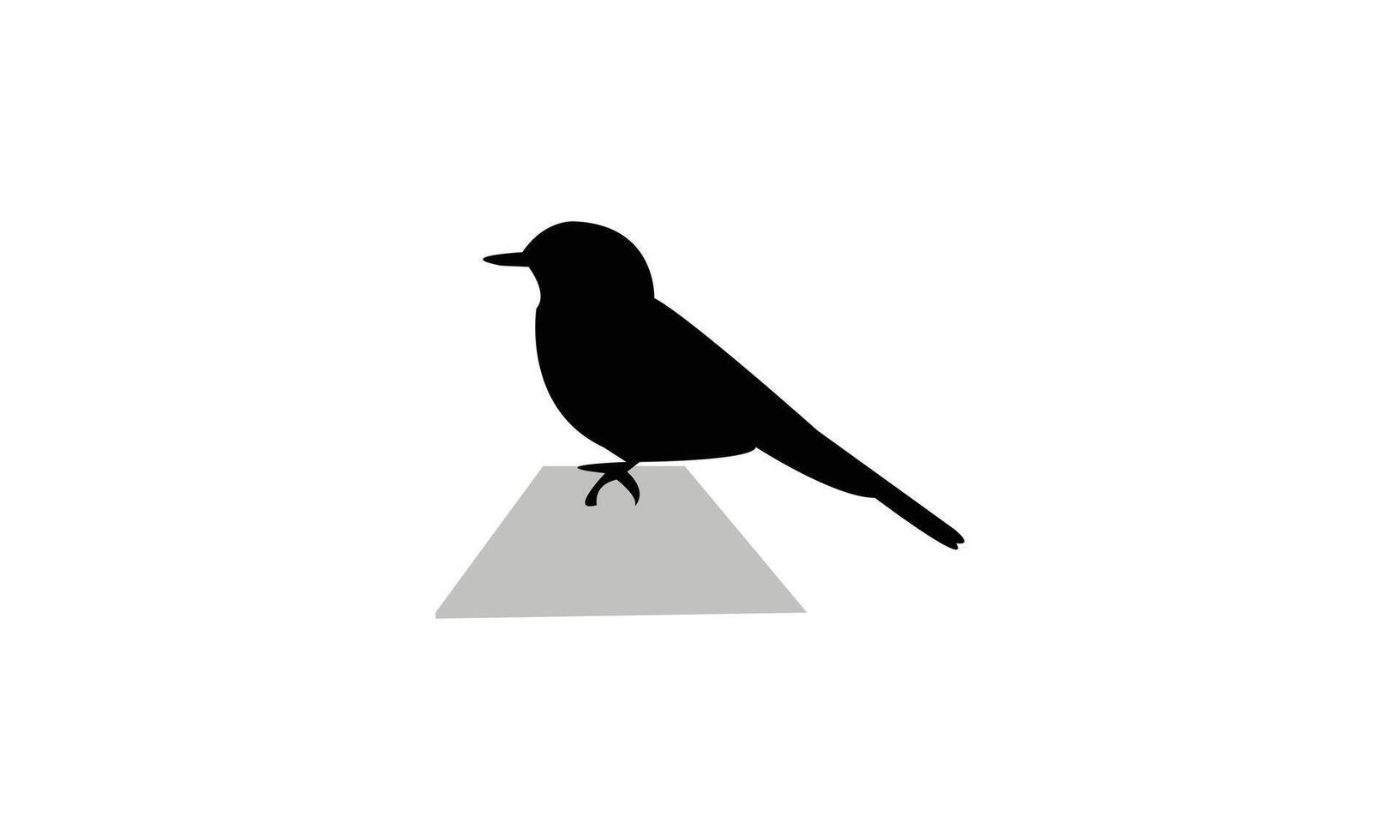 Slaty Flycatcher Black Silhouette Design And Illustration. vector