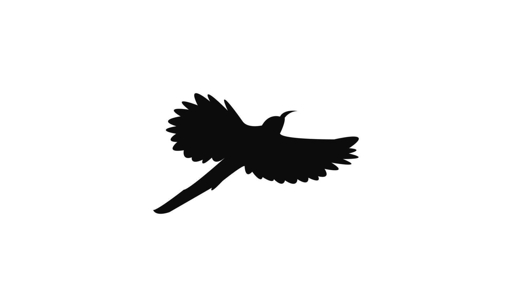 Flying Scimitarbill Bird Black Silhouette vector