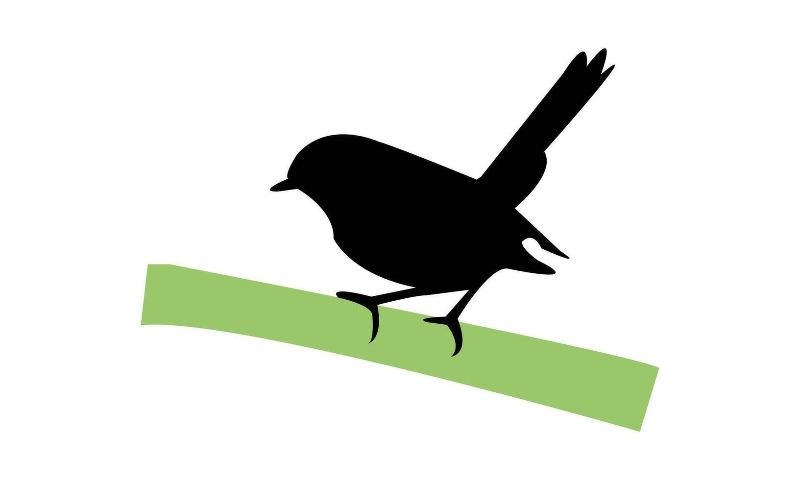 Slaty Flycatcher Bird Black Silhouette Design vector