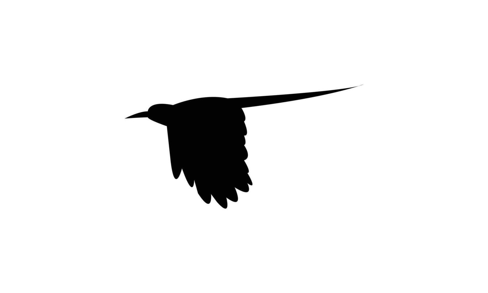 Flying Scimitarbill Black Silhouette Design And Illustration. vector