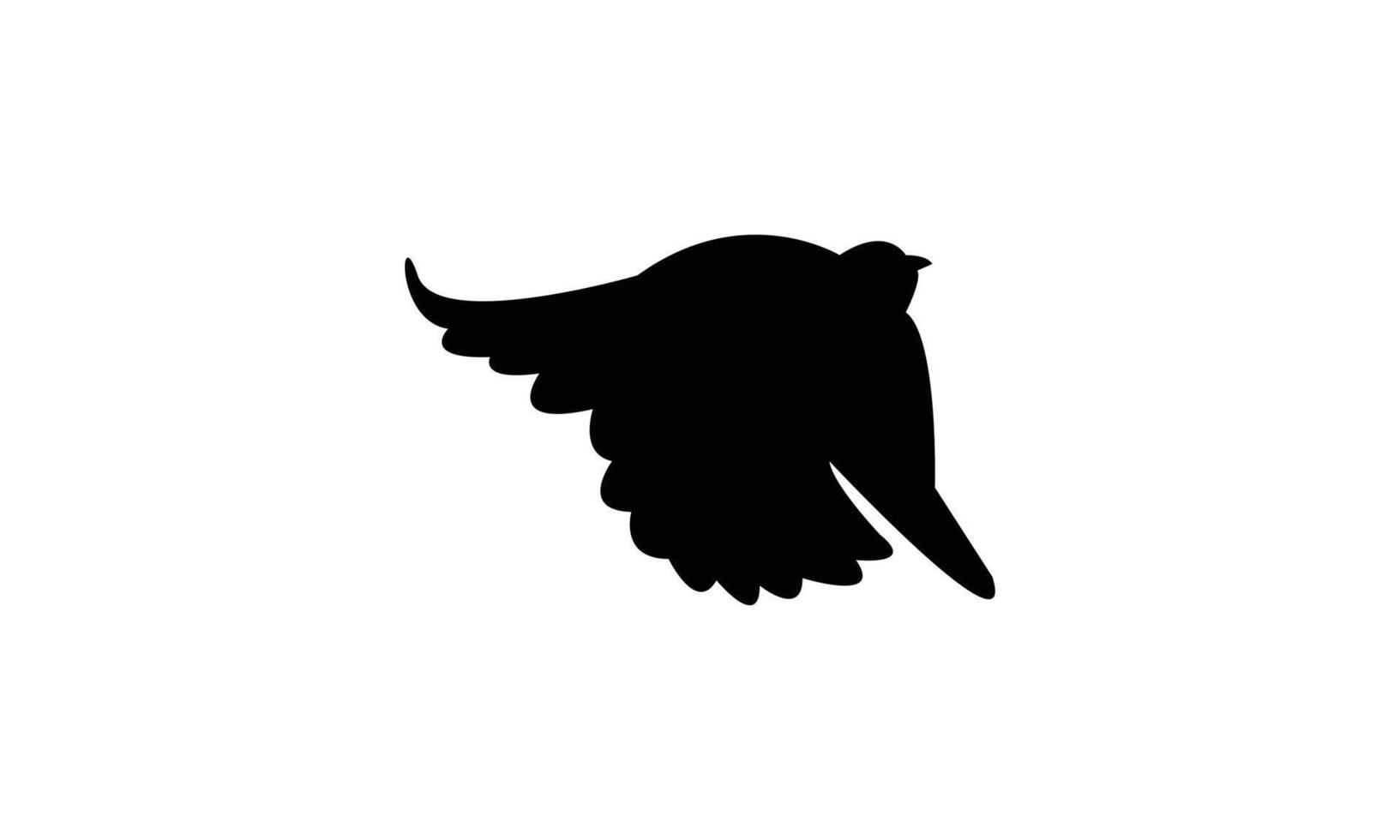 Flying Longclaw Black Silhouette vector