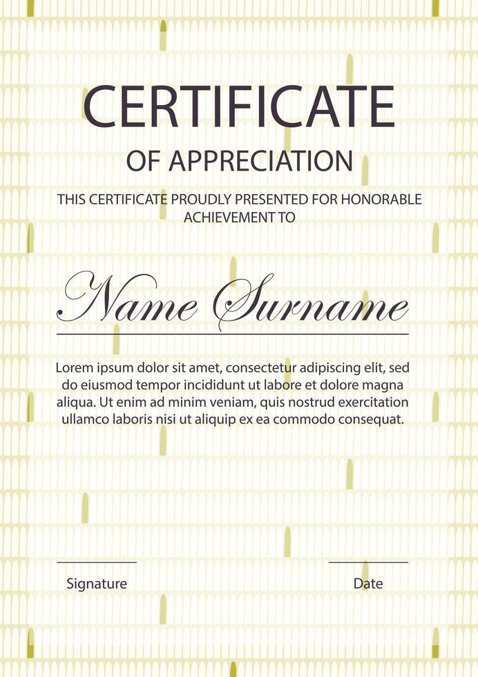 Modern elegant certificate template with geometric shapes. Appreciation for business and education vector