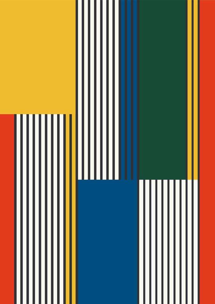 Abstract mid century colorful poster with geometric shapes. Modern Memphis minimalist flat art vector