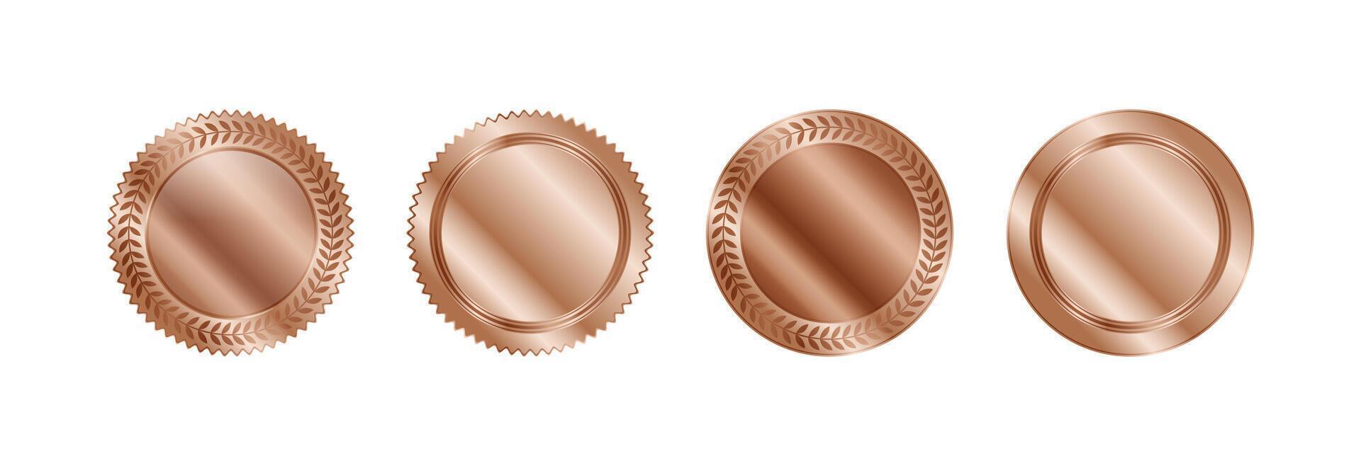 Copper medal of award. vector