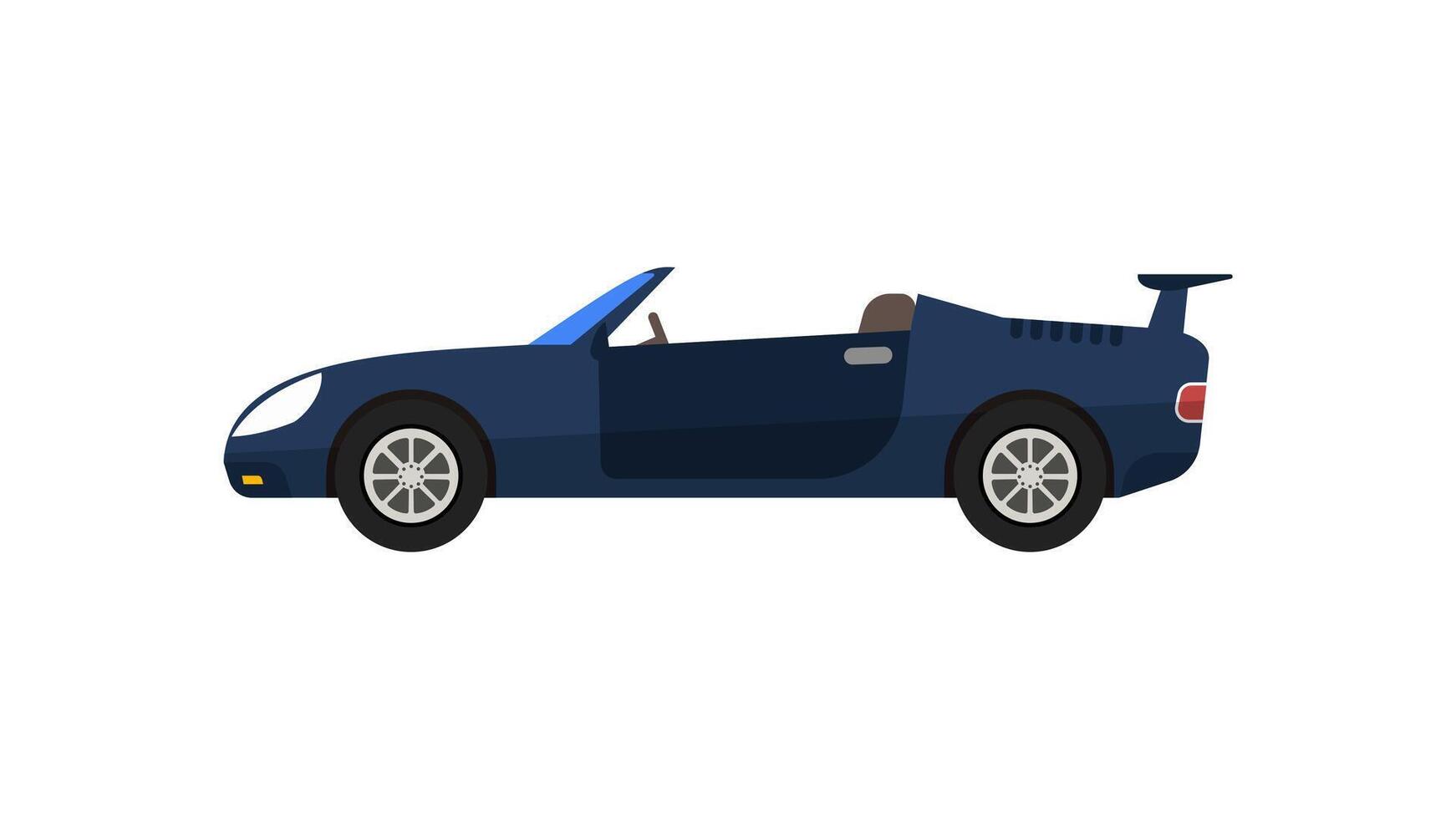 Flat illustration of a cabriolet car, in white isolated background vector