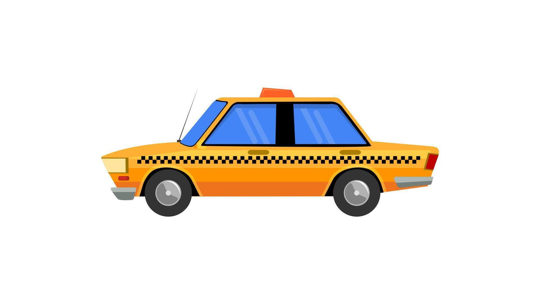 Yellow taxi car flat style illustration design vector
