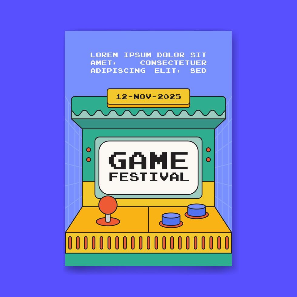 Game Festival Retro Poster vector